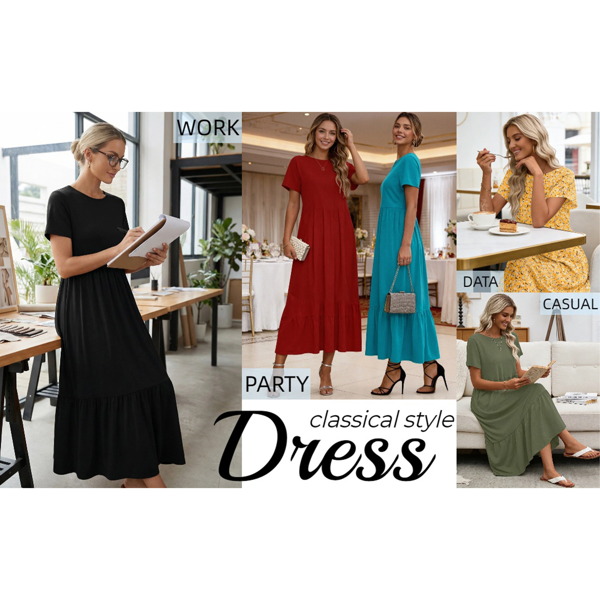 UVN Women's Summer Short Sleeve Maxi Dress photo 6