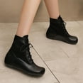 thumbnail image 5 of Bnwani Boots Women New Winter Fashion Toe Flat Ankle Versatile Casual Boot Black Size 5.5, 5 of 9