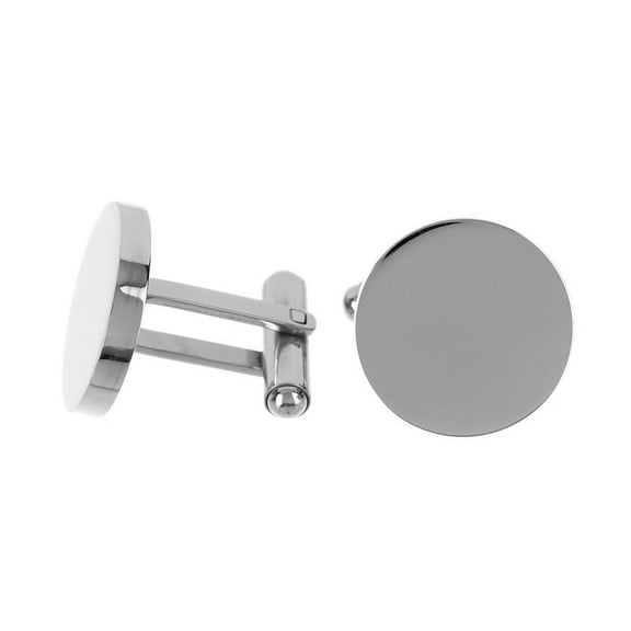 Arista Men's Round Cuff Links in Stainless Steel