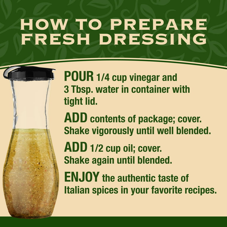 Good Seasons Green Top Salad Dressing Glass Bottle/Cruet w Measurements