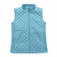 thumbnail image 1 of Bienoze Gilet Matelassé Léger pour Femme, Doudoune Rembourrée, Mode, Fermeture Éclair, Veste Décontractée, Bleu Pâle, 2TG, 1 of 6