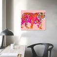 thumbnail image 4 of Acheng Funky Pink Orange Tiger Canvas Wall Art Trendy Preppy Animal Poster Girls Bedroom Cute College Dorm Apartment Wall Print Painting Hot Pink Girly Decor Bedroom Gallery Office  20x16in, 4 of 6