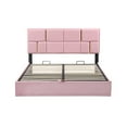 thumbnail image 3 of Churanty 2-Pieces Bedroom Sets,Queen Size Upholstered Platform Bed with Hydraulic Storage System,Storage Ottoman with Metal Legs,Pink, 3 of 9