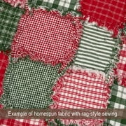 JCS Perfect Red 3 Plaid Homespun Cotton Fabric Sold by the Yard