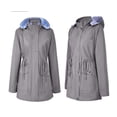 thumbnail image 6 of Winter Jackets for Women Plus Size Turndown Collar Long Sleeve Solid Color Waterproof Mesh Lining Windbreaker with Zipper Pockets for Hiking Camping Casual Outdoor Activities, 6 of 10