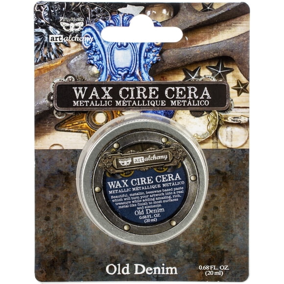 Finnabair Art Alchemy Metallique Wax .68 Fluid Ounce-Old Denim