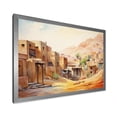 thumbnail image 2 of Designart "Sands of Egypt Urban Village Perspective IV" Landscapes Framed Wall Art Decor - Traditional Beige Egypt Living Room Framed Canvas Art, 2 of 6