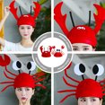 thumbnail image 3 of 1 Set 2pcs Lobster Crab Designed Party Decorative Hats Headwears for Decor (Red), 3 of 10
