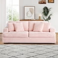 thumbnail image 2 of Dinosisco Corduroy Loveseat Sofa, Upholstered 3-Seater Sleeper Couch for Living Room, Pink, 2 of 8