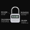thumbnail image 3 of Luniquz Metal Timer Lock, 99 Hours Max Timing Lock, USB Rechargeable Timer Padlock with LCD Display, Multi-Function Micro Electronic Timer Lock, Heavy Duty Metal Time Out Padlock(Silver), 3 of 6