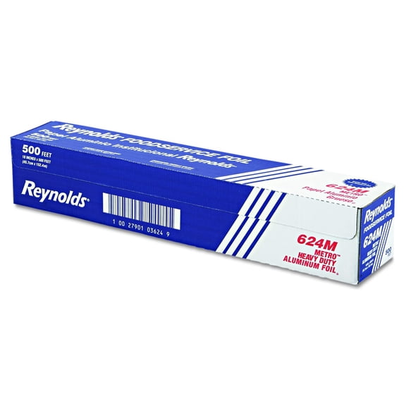 Reynolds Wrap Metro Aluminum Foil Roll Lighter Gauge Standard 18" x 500ft Silver 624M
