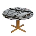 thumbnail image 3 of HAOXIT Tablecloth Black White Tree Branch Round Table Cloth Washable Plaid Table Cover for Kitchen Holiday Dinner Camping 38-42, 3 of 8