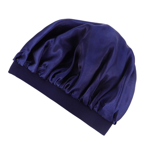 Soimiss Sleep Hair Bonnet Navy Artificial Silk Hair Care For Women 1Pcs