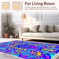 thumbnail image 2 of ODIKA 6' Machine Washable Non-Slip Area Rug, Elegant Cheetah Design with Swirling and Artistic Flair High Traffic Rug, Blue, 322878, 2 of 7