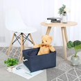 thumbnail image 2 of Panier de Rangement Portable Armoire Jouets Boîte Contenant Bac en Toile Bleu Foncé Taille P, 2 of 6
