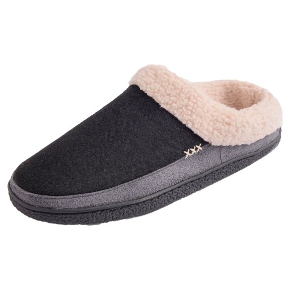 Alpine Swiss Mens Memory Foam Clog Slippers Fleece Fuzzy Slip On House Shoes