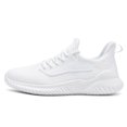 thumbnail image 4 of Men's All-Black Breathable Knit Running Shoes, Lightweight Lace-Up Athletic Sneakers, Non-Slip Casual Footwear for Gym, Walking, and Everyday Activities, 4 of 10