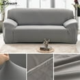thumbnail image 4 of Spencer Elastic Stretch Sofa Slipcover Couch Sofa Cover Washable Furniture Protector with Elastic Bottom, 2 Seaters, Gray, 4 of 7
