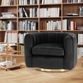 thumbnail image 2 of EDX Swivel Accent Chair, Reclining Velvet Barrel Chair, 2 of 6