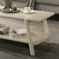 thumbnail image 4 of Roundhill Furniture Metz Mid-Century Modern Wood Shelf Coffee Table, Off-White Finish, 4 of 7