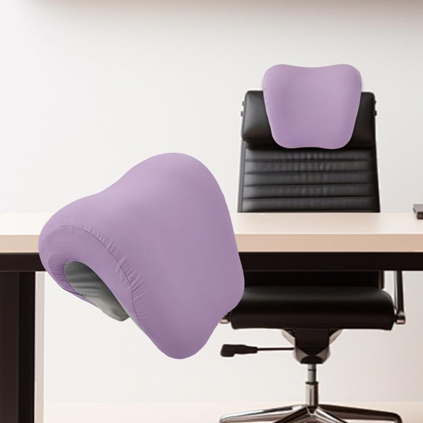 Almohada cervical ergonómica y cómoda para silla de oficina, reposacabezas de espuma viscoelástica, cojín para s, dormitorios y salas de Violeta