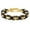 Gold, variant on Crucible Jewelry Men's Black and Gold Plated Stainless Steel Byzantine Chain Bracelet (11mm) - 9"