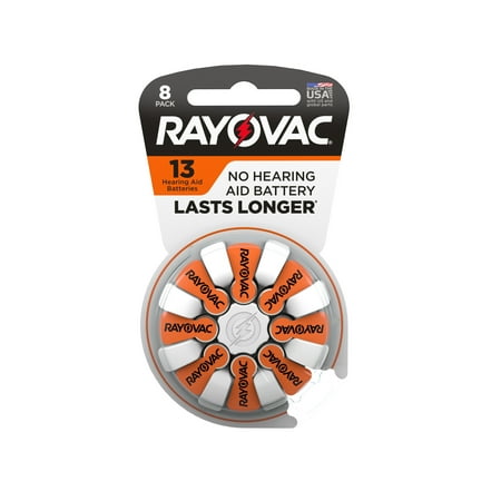Rayovac Size 13 Hearing Aid Batteries, 8-Pack