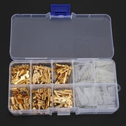 NFTIGB 180Pcs Electrical Wire Cable Connector Set Golden Insert Spring with Insulation Cover Durable Terminal Connector Kit for Automotive Home Wiring Applications (180 Pieces, 4.92 in / 12.5 cm)