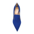 thumbnail image 4 of YDN Women Classic Stilettos Mid Heels Slip On Loafer Pumps Pointy Closed Toe Slide Suede Office Casual Dress Shoes Size 7 Royal Blue, 4 of 4