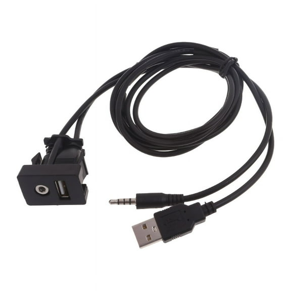 Universal USB   3.5mm Extension Cable USB AUX Flush Mount Cable High Speed Data Transfer and Water Resistant Connector