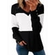 thumbnail image 1 of Blusas Elegantes e Informales para Mujer, con Bloques de Color, de Larga y Cuello en V, para Otoño. Negro XXL, 1 of 6