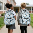 thumbnail image 2 of HUIACONG Cloud Snow Penguin Kids 17 Inch Backpack 4 Piece Set Lunch Bag, Pencil Case & Water Bottle Sleeve, Adjustable Chest Buckle, for Grades 2-7, 2 of 7