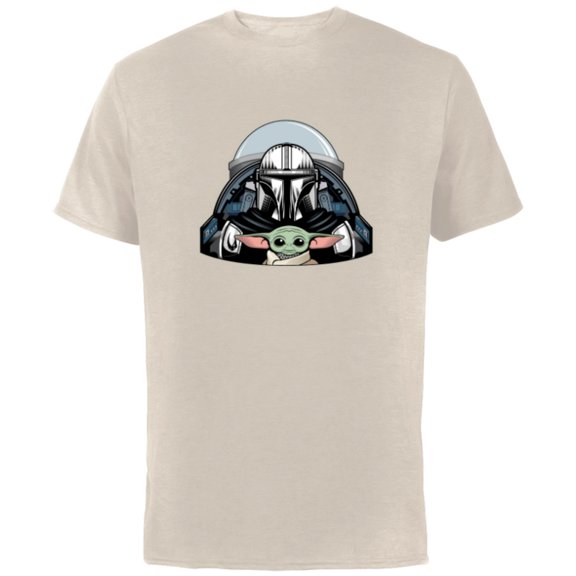 Star Wars The Mandalorian Season 3 N-1 Starfighter Grogu - Short Sleeve Cotton T-Shirt for Adults - Customized-Natural
