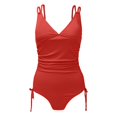 thumbnail image 2 of TEVEQ One Piece Swimsuit Women Tummy Control Swim Suits for Women 2025 Swimsuit for Women Solid Color Slimming Drawstring High Waist Swimsuit Rd1 M, 2 of 3