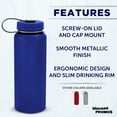 thumbnail image 2 of Stainless Steel Sports Bottles with Lids 34 oz. Set of 6, Bulk Pack - BPA Free, Great for Gym, Hiking, Picnic or School - Blue, 2 of 5