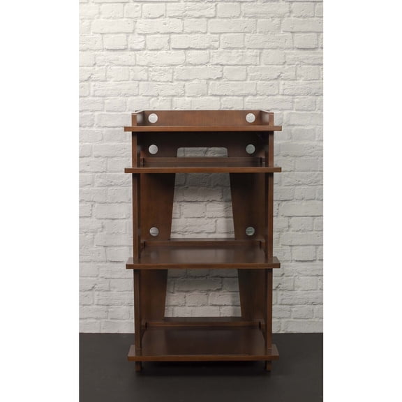 Turntable Stand with Storage - Record Display Shelf, Media Stand, Album Stand - Rustic Mahogany Finish