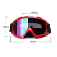 thumbnail image 5 of Gafas de motociclismo, gafas de esquí para exteriores, gafas de esquí (marco blanco espejo colorido) Rojo Verde, 5 of 5