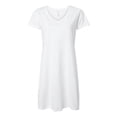 thumbnail image 1 of LAT Ladies '100% algod?n Jersey manga corta cuello en V Swim Cover-up Dress (blanco, LAT 3522, 1 of 1