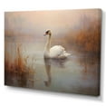 thumbnail image 2 of Designart "Mist-Enshrouded Swan III" Animals Swans Canvas Wall Art, 2 of 7