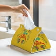 thumbnail image 6 of Uemuo Bless This Home Pattern Tissue Box Cover Holder, Triangle with Bottom Belt - PVC Leather Decorative Organizer for Tabletop, Bathroom, Car, Office, 6 of 9