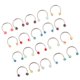 thumbnail image 5 of Pendientes de acrílico coloridos 20pcs Aro 18G Joyas para el cuerpo Perno prisionero para cejas - Estilo 2 Sunnimix Anillo de nariz de botón de herradura, 5 of 8