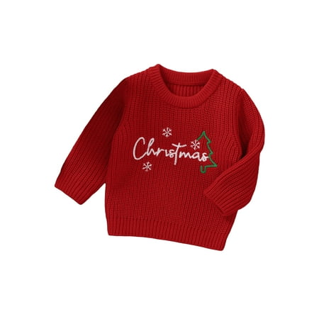 

Toddler Baby Christmas Sweaters Long Sleeve Cable Knit Ugly Pullover Sweater Chunky Fall Winter Clothes