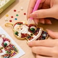 thumbnail image 3 of Christmas Pearl Diamond Art Kit with 10 Diy Santa Claus Designs, Festive Red and Gold, for Christmas Tree Decor, Hanging Ornaments, 3 of 5