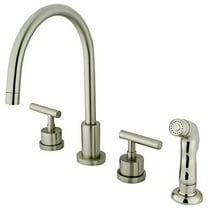 Kingston Brass KS8728CML Manhattan Widespread Kitchen Faucet with ABS Sprayer...