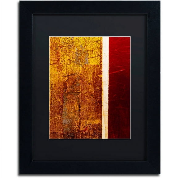 Trademark Fine Art "Gold Flakes" Canvas Art by Claire Doherty, Black Matte, Black Frame