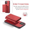 thumbnail image 3 of Allytech 2 in 1 Detachable Wallet Case for iPhone 15 Plus with Cash Pocket & Cash Slots, [Magnetic Clasp] [Kickstand] Retro PU Leather Soft TPU Shockproof Anti-Scratch Slim Case - Red, 3 of 9
