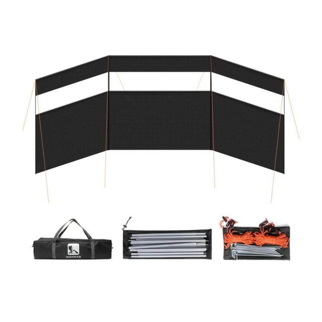 Parabrisas plegable para Refugio para parabrisas de pya Pared Negro Sunnimix Campamento parabrisas