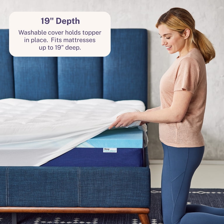 Sleep Innovations 4-Inch Dual Layer Full Size Mattress Topper