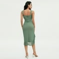 thumbnail image 6 of Franhais Women Bodycon Fishtail Dress Fashion Sheer Mesh Fairy Ruffles Tassel See Through Midi Dress Split Party Dress, 6 of 8