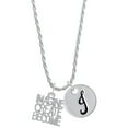 thumbnail image 1 of Delight Jewelry Silvertone Imagine Create Become Silvertone Script Initial Disc - J - Charm Necklace, 20"+3", 1 of 4